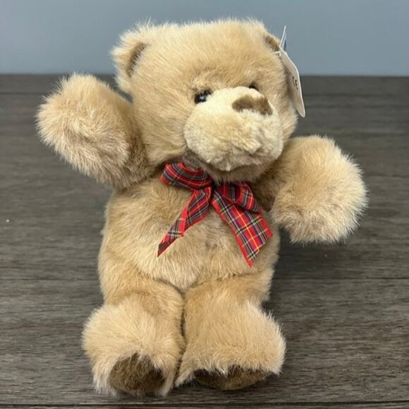 Gund Other - Gund‎ Cream Teddy Bear with Holiday Bow Plush